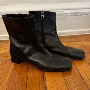 Salvatore Ferragamo Black Leather Ankle Boots